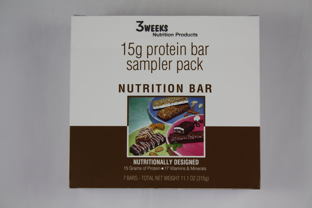 3 Weeks Nutrition Bar Sampler Pack (7ct)