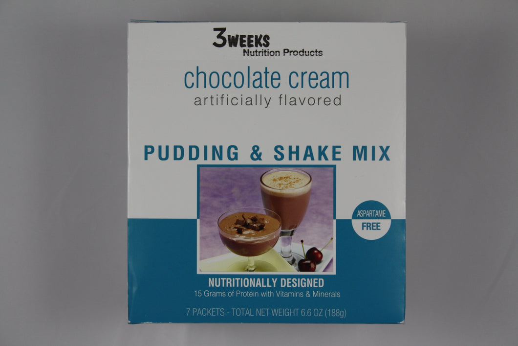 3 Weeks Cream Chocolate Pudding & Shake (Aspartame Free)