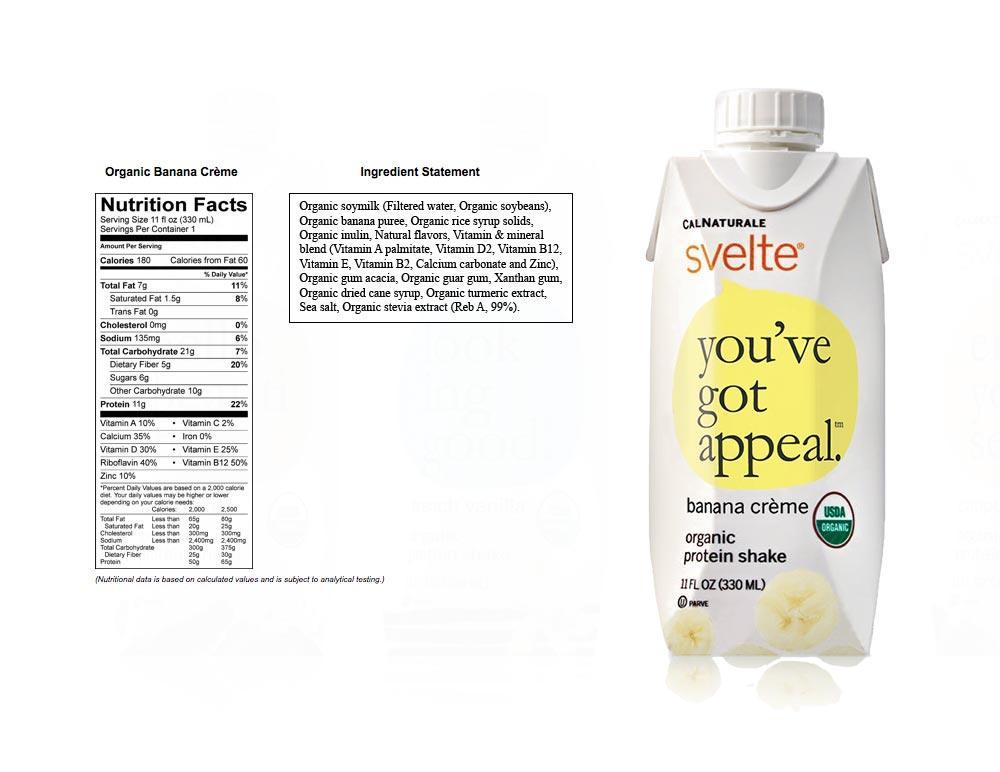 CalNaturale svelte Organic Protein Shake - Single Carton 11oz